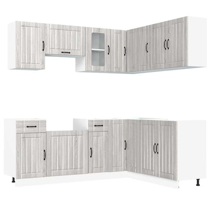Set Mobili da Cucina 11 pz Kalmar Grigio Sonoma in Truciolato - homemem39