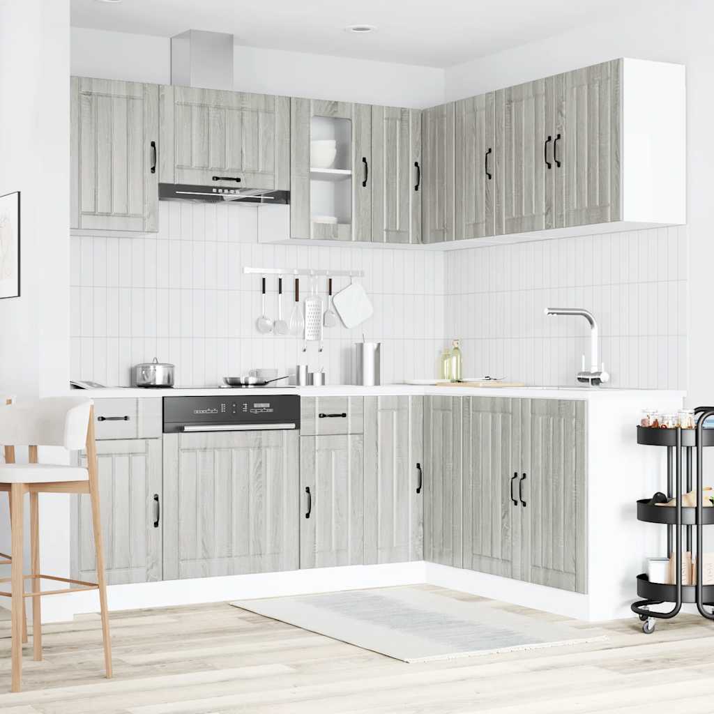 Set Mobili da Cucina 11 pz Kalmar Grigio Sonoma in Truciolato - homemem39