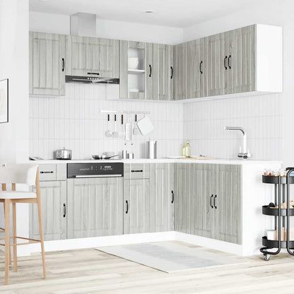 Set Mobili da Cucina 11 pz Kalmar Grigio Sonoma in Truciolato - homemem39