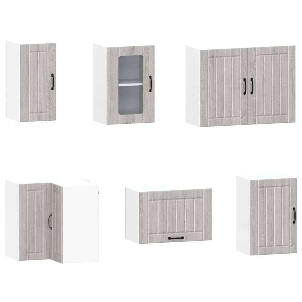 Set Mobili da Cucina 11 pz Kalmar Grigio Sonoma in Truciolato - homemem39