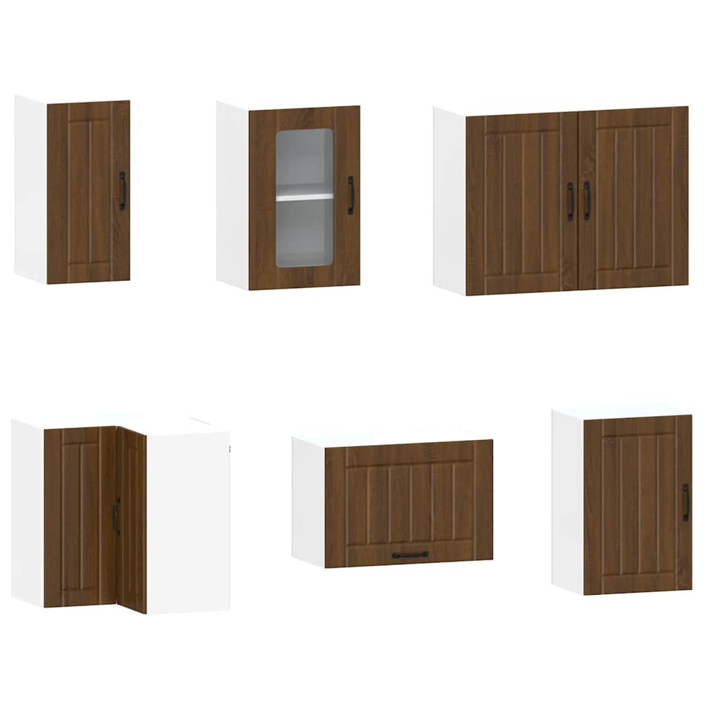 Set Mobili da Cucina 11 pz Kalmar Rovere Marrone in Truciolato | homemem39