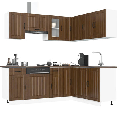 Set Mobili da Cucina 11 pz Kalmar Rovere Marrone in Truciolato | homemem39
