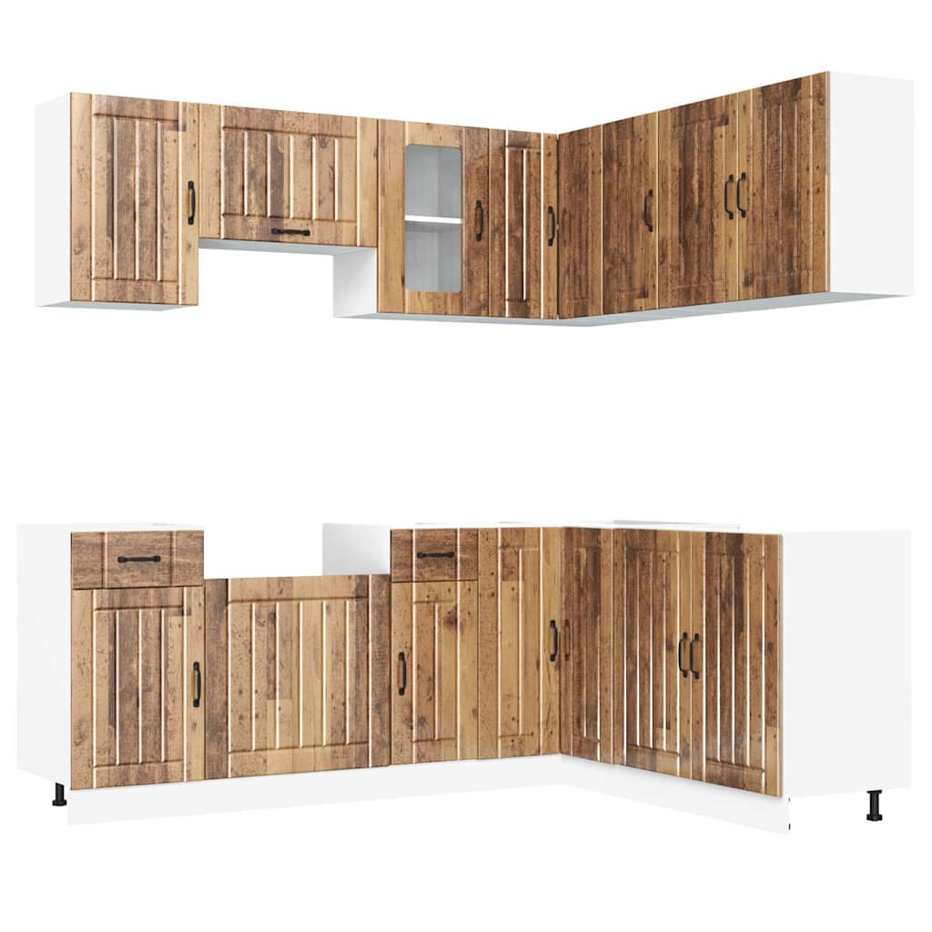 Set Mobili da Cucina 11 pz Kalmar Legno Vecchio in Truciolato | homemem39