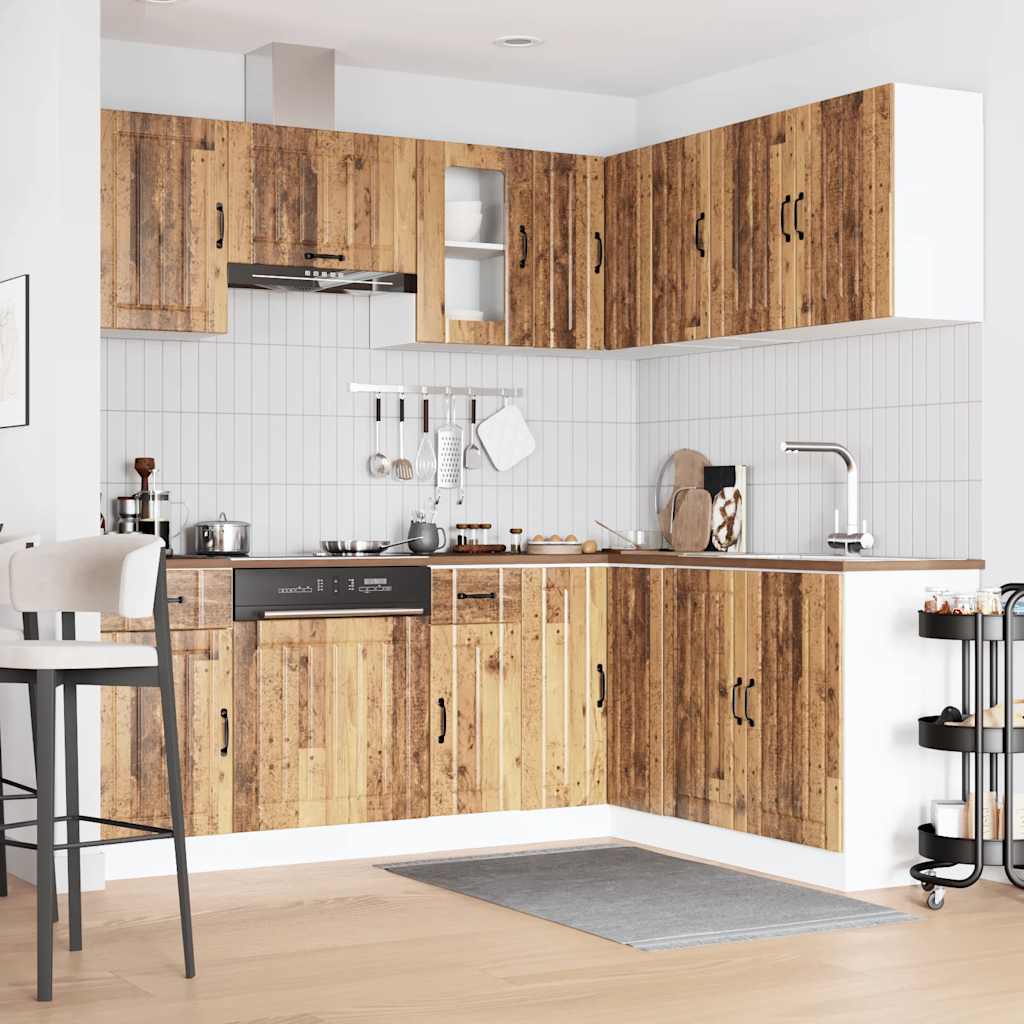 Set Mobili da Cucina 11 pz Kalmar Legno Vecchio in Truciolato | homemem39