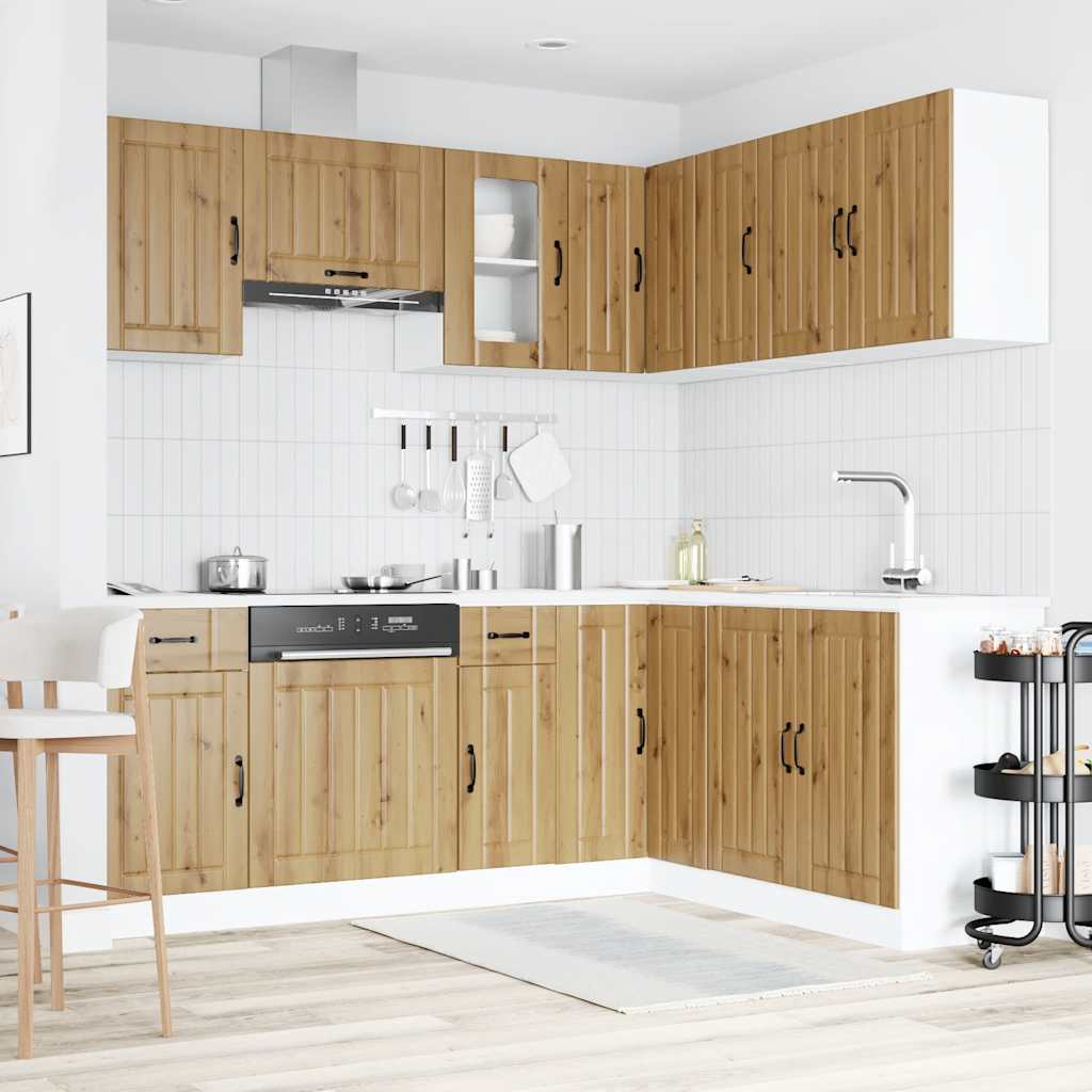 Set Mobili da Cucina 11 pz Kalmar Rovere Artigianale Truciolato - homemem39