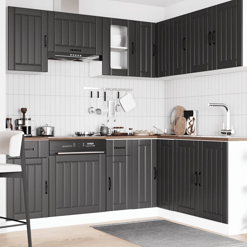 Set Mobili da Cucina 11 pz Lucca Neri Legno Multistrato - homemem39