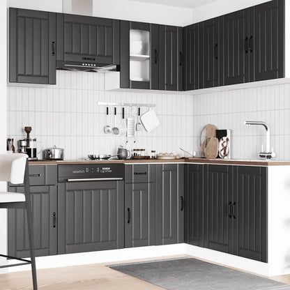 Set Mobili da Cucina 11 pz Lucca Neri Legno Multistrato - homemem39