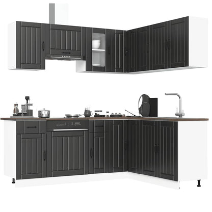 Set Mobili da Cucina 11 pz Lucca Neri Legno Multistrato - homemem39