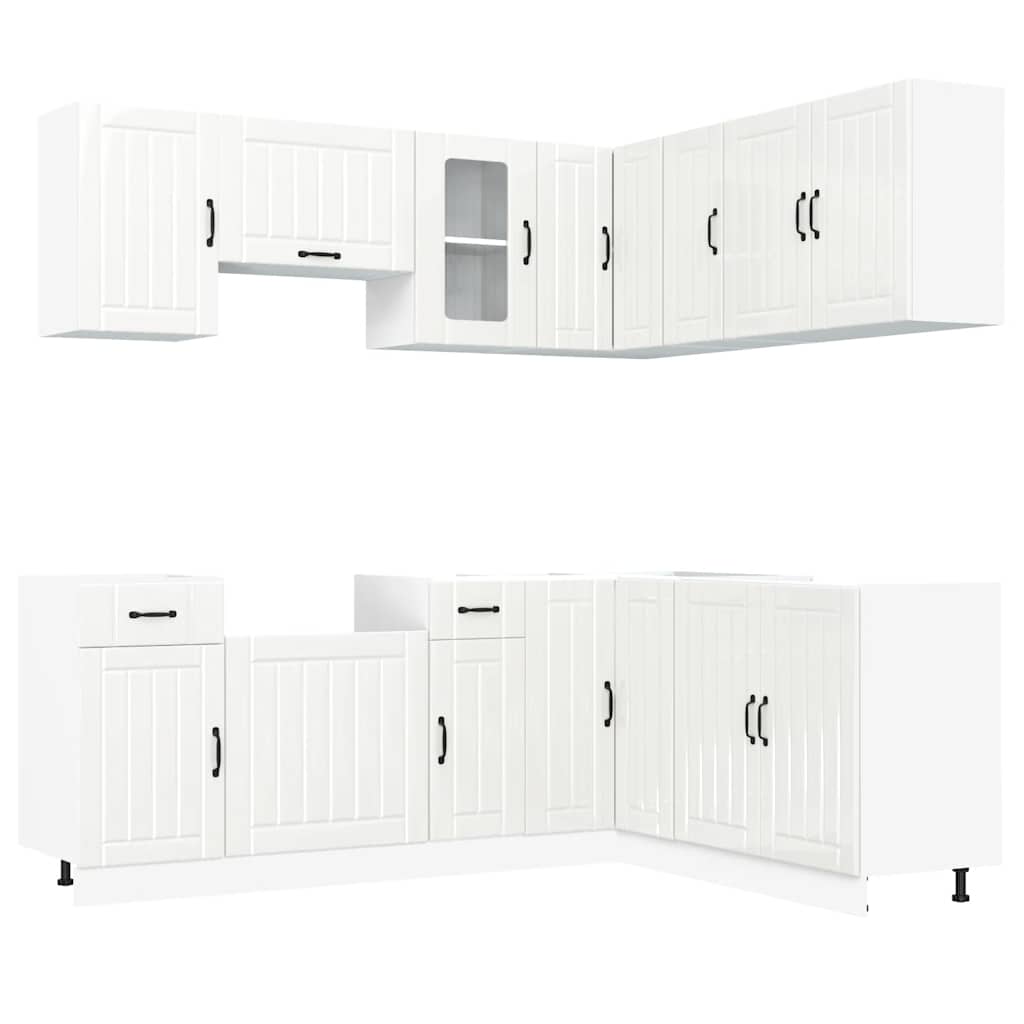 Set Mobili da Cucina 11 pz Lucca Bianchi Lucido in Truciolato | homemem39