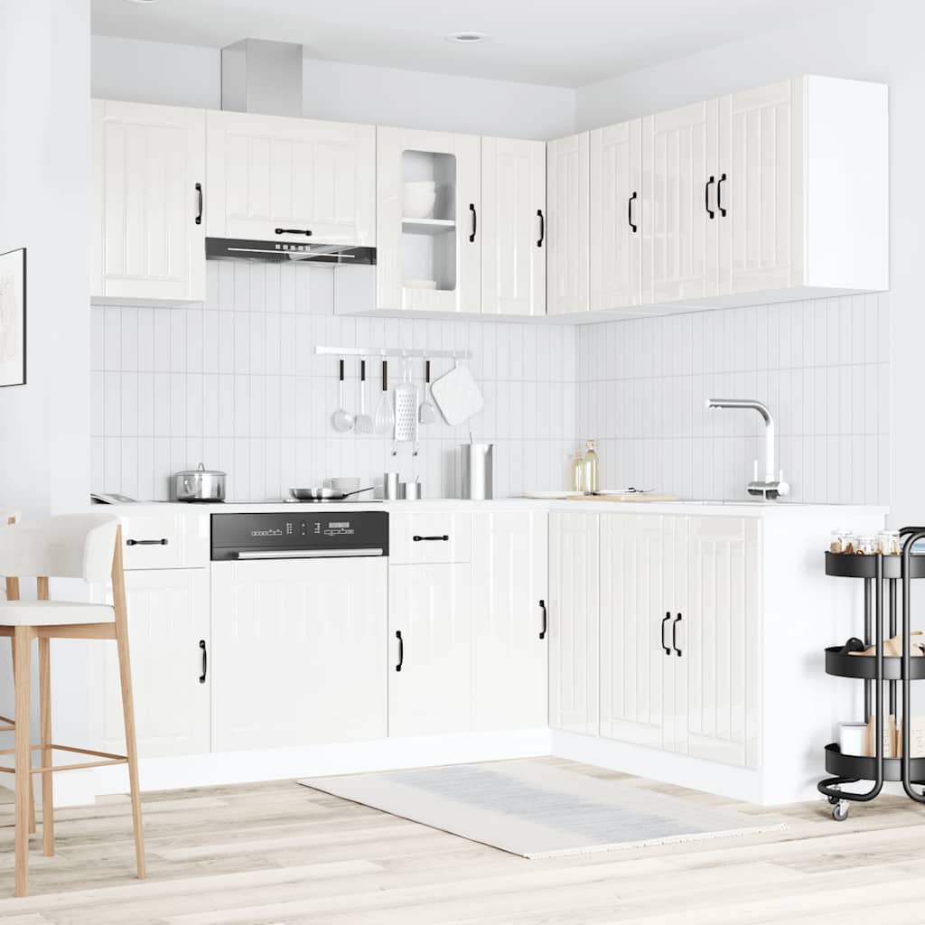 Set Mobili da Cucina 11 pz Lucca Bianchi Lucido in Truciolato | homemem39