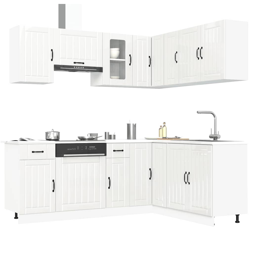 Set Mobili da Cucina 11 pz Lucca Bianchi Lucido in Truciolato - homemem39