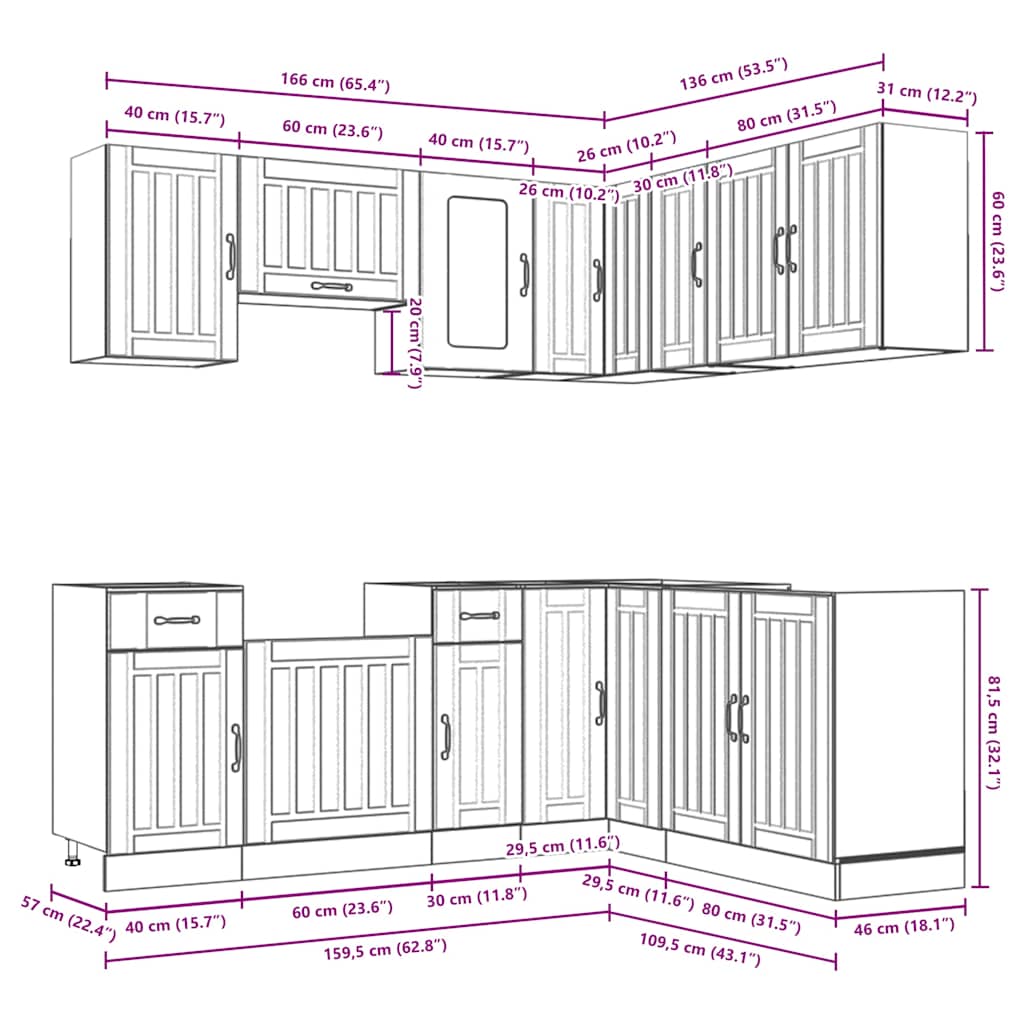 Set Mobili da Cucina 11 pz Lucca Rovere Sonoma in Truciolato - homemem39