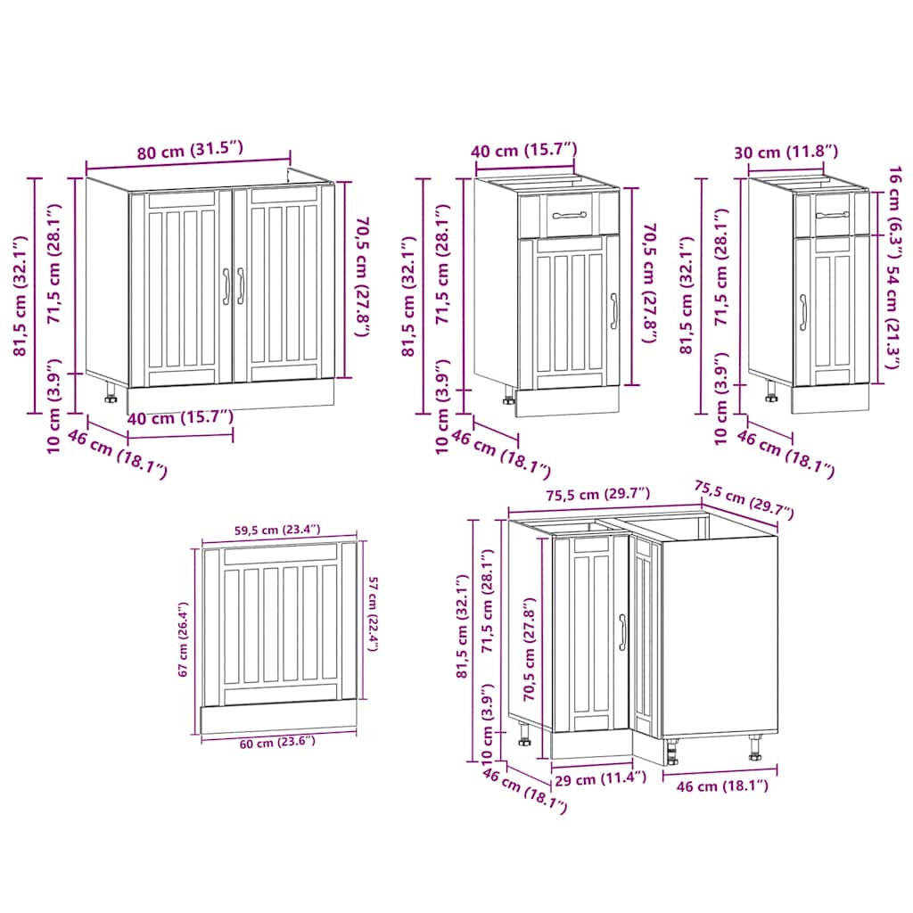 Set Mobili da Cucina 11 pz Lucca Rovere Sonoma in Truciolato - homemem39