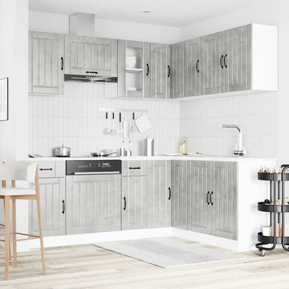 Set Mobili da Cucina 11 pz Lucca Grigio Cemento in Truciolato - homemem39