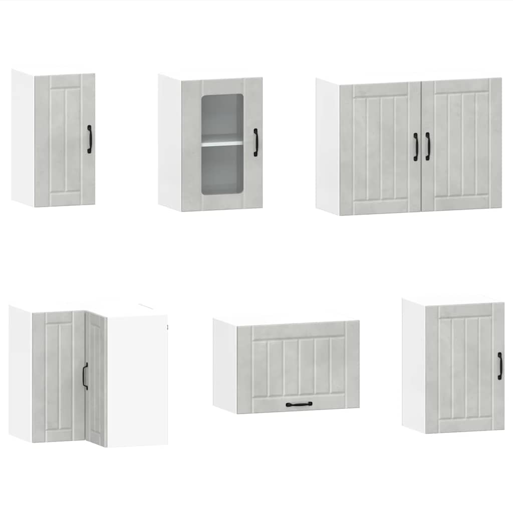 Set Mobili da Cucina 11 pz Lucca Grigio Cemento in Truciolato - homemem39