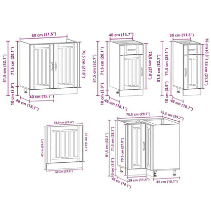 Set Mobili da Cucina 11 pz Lucca Grigio Cemento in Truciolato - homemem39