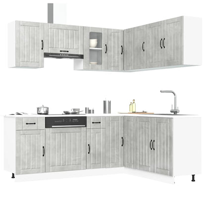 Set Mobili da Cucina 11 pz Lucca Grigio Cemento in Truciolato - homemem39