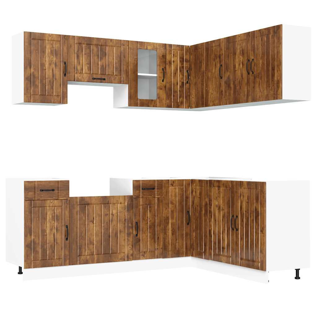 Set Mobili da Cucina 11 pz Lucca Rovere Fumo in Truciolato | homemem39