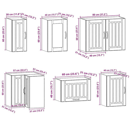 Set Mobili da Cucina 11 pz Lucca Rovere Fumo in Truciolato | homemem39