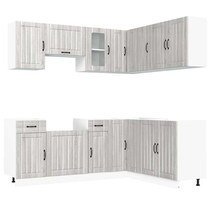 Set Mobili da Cucina 11 pz Lucca Grigio Sonoma in Truciolato - homemem39