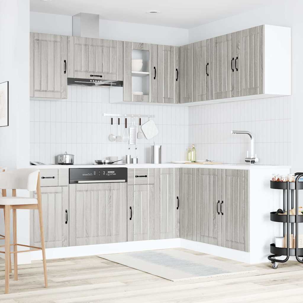 Set Mobili da Cucina 11 pz Lucca Grigio Sonoma in Truciolato | homemem39