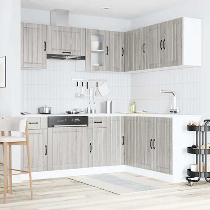 Set Mobili da Cucina 11 pz Lucca Grigio Sonoma in Truciolato | homemem39