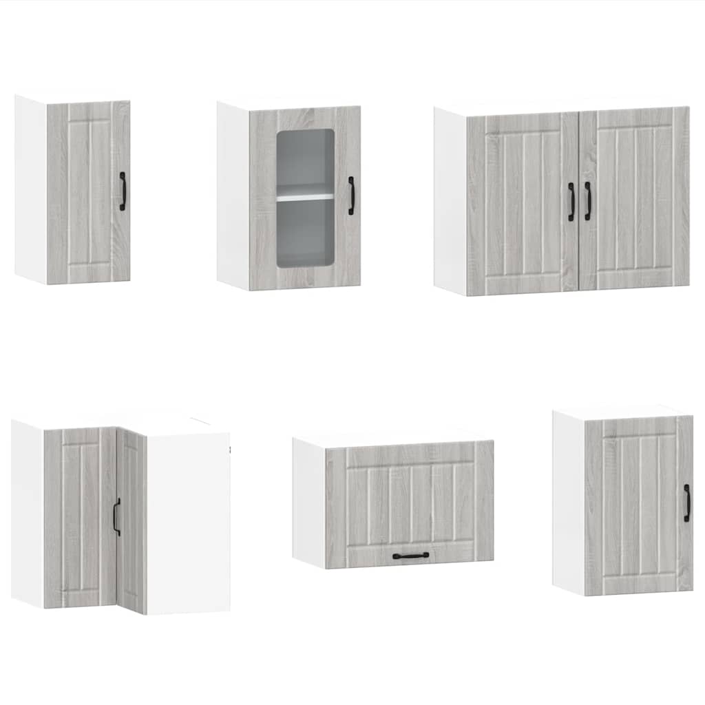 Set Mobili da Cucina 11 pz Lucca Grigio Sonoma in Truciolato - homemem39