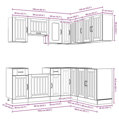 Set Mobili da Cucina 11 pz Lucca Rovere Artigianale Truciolato - homemem39