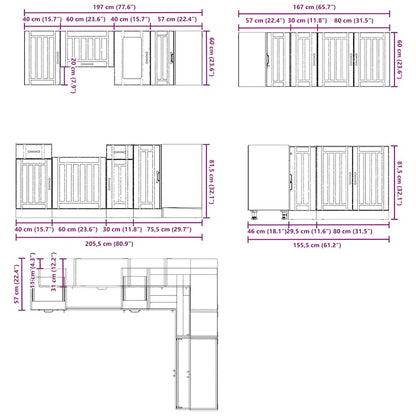 Set Mobili da Cucina 11 pz Lucca Rovere Artigianale Truciolato - homemem39