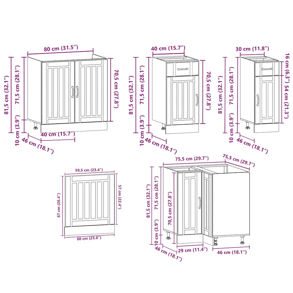 Set Mobili da Cucina 11 pz Lucca Rovere Artigianale Truciolato - homemem39