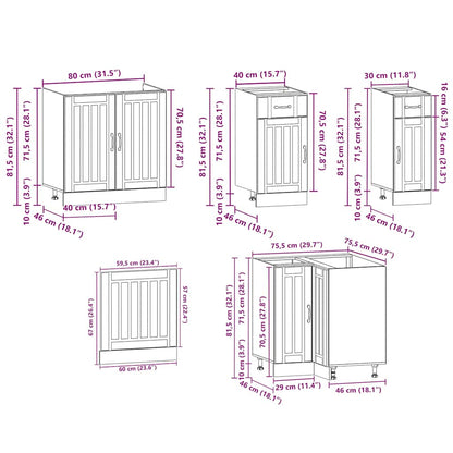 Set Mobili da Cucina 11 pz Lucca Rovere Artigianale Truciolato - homemem39