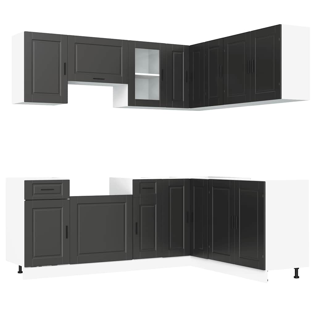 Set Mobili da Cucina 11 pz Porto Neri Legno Multistrato | homemem39