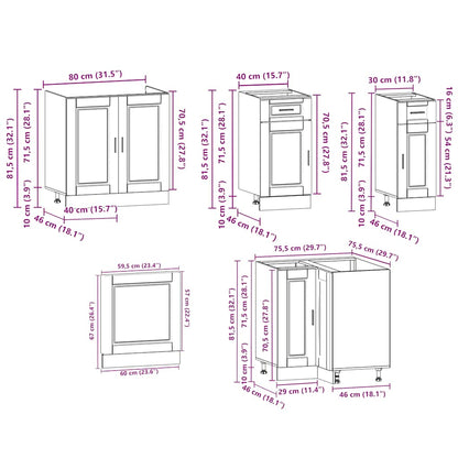 Set Mobili da Cucina 11 pz Porto Neri Legno Multistrato - homemem39