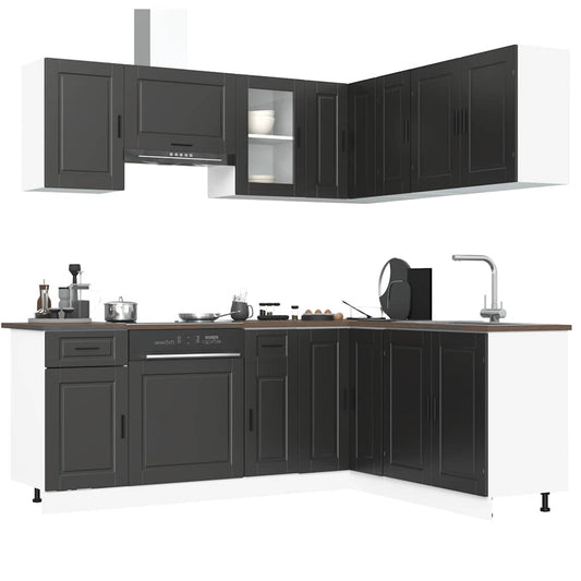 Set Mobili da Cucina 11 pz Porto Neri Legno Multistrato - homemem39