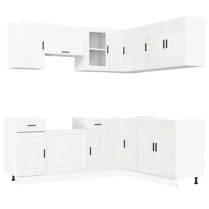 Set Mobili da Cucina 11 pz Porto Bianchi Lucido in Truciolato - homemem39