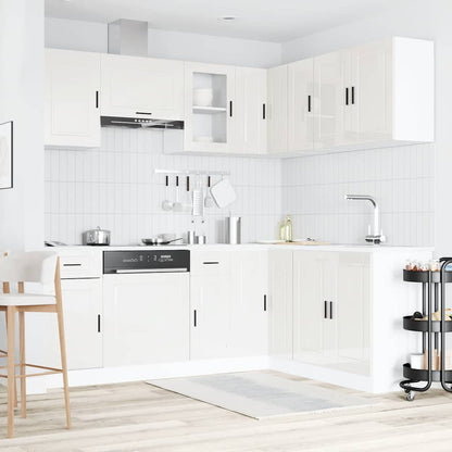 Set Mobili da Cucina 11 pz Porto Bianchi Lucido in Truciolato - homemem39