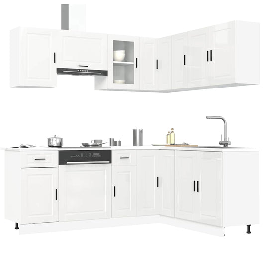 Set Mobili da Cucina 11 pz Porto Bianchi Lucido in Truciolato - homemem39