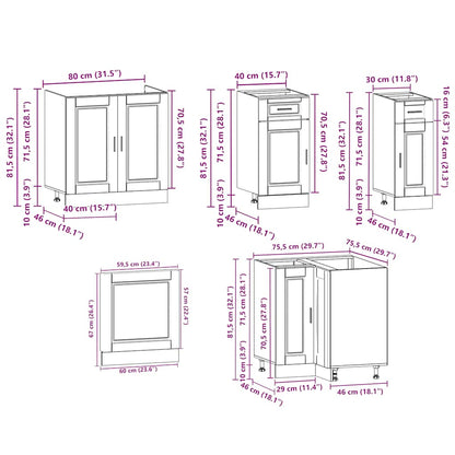 Set Mobili da Cucina 11 pz Porto Grigio Cemento in Truciolato - homemem39