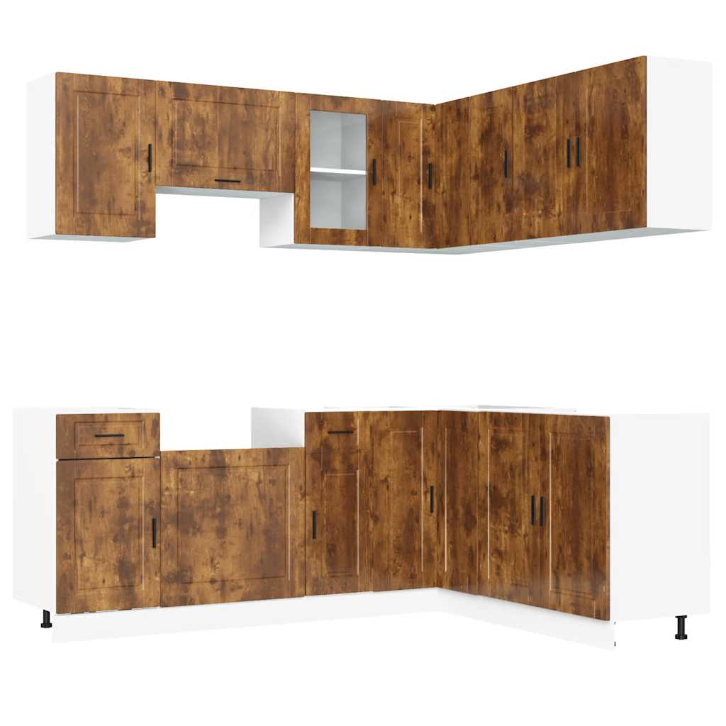 Set Mobili da Cucina 11 pz Porto Rovere Fumo in Truciolato | homemem39