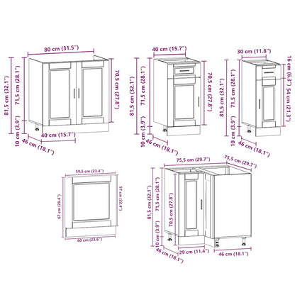 Set Mobili da Cucina 11 pz Porto Rovere Fumo in Truciolato - homemem39