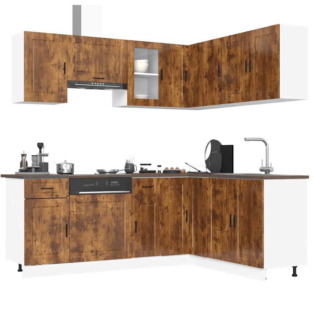 Set Mobili da Cucina 11 pz Porto Rovere Fumo in Truciolato - homemem39
