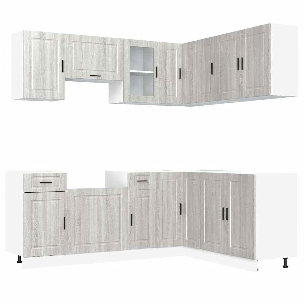 Set Mobili da Cucina 11 pz Porto Grigio Sonoma in Truciolato - homemem39