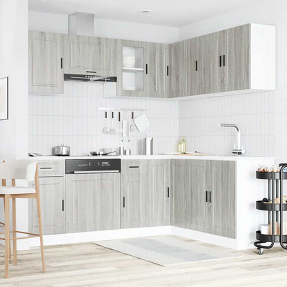 Set Mobili da Cucina 11 pz Porto Grigio Sonoma in Truciolato - homemem39