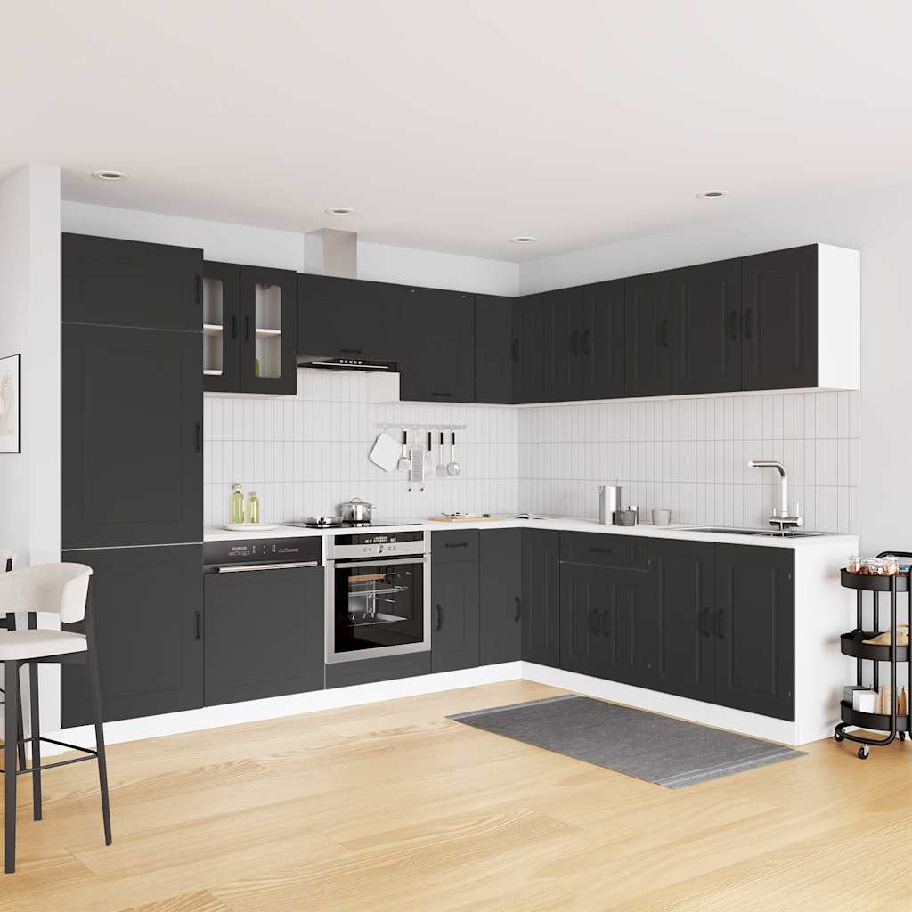 Set Mobili da Cucina 14 pz Kalmar Neri Legno Multistrato | homemem39