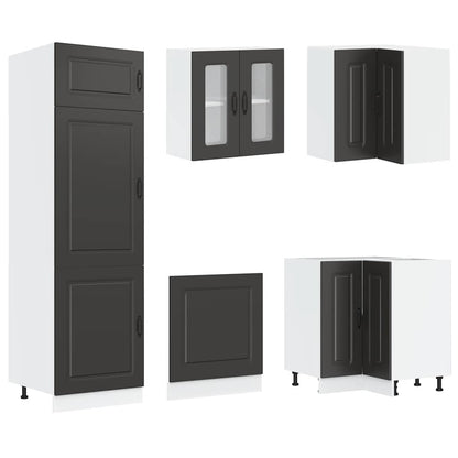 Set Mobili da Cucina 14 pz Kalmar Neri Legno Multistrato - homemem39