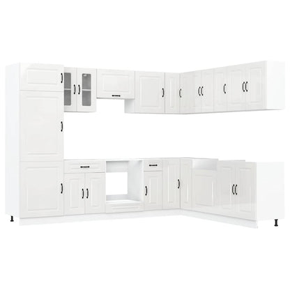 Set Mobili da Cucina 14 pz Kalmar Bianchi Lucido in Truciolato - homemem39