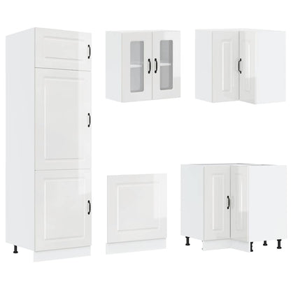 Set Mobili da Cucina 14 pz Kalmar Bianchi Lucido in Truciolato - homemem39