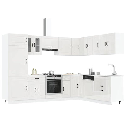 Set Mobili da Cucina 14 pz Kalmar Bianchi Lucido in Truciolato - homemem39