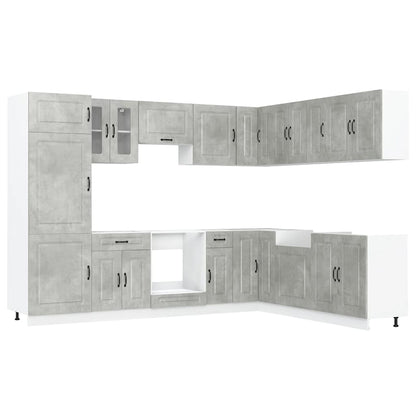 Set Mobili da Cucina 14 pz Kalmar Grigio Cemento in Truciolato - homemem39
