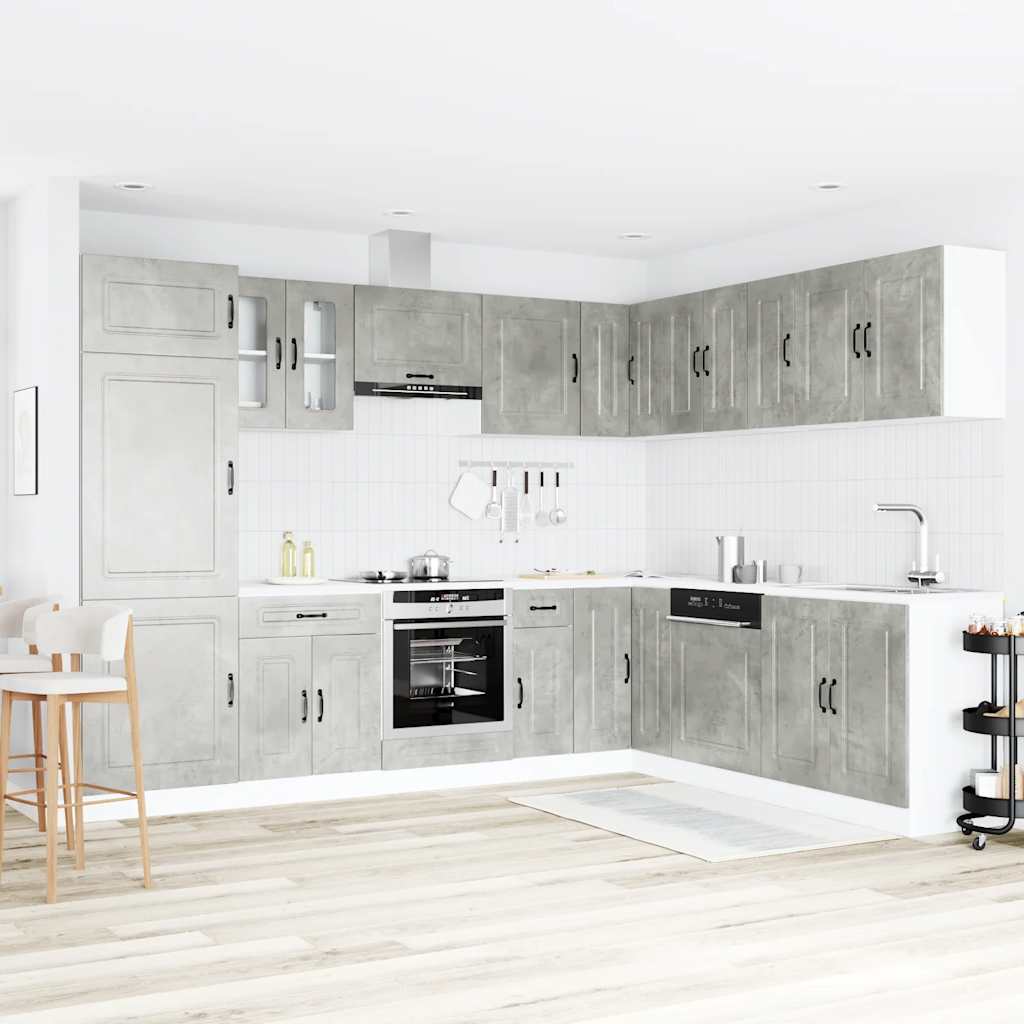 Set Mobili da Cucina 14 pz Kalmar Grigio Cemento in Truciolato - homemem39